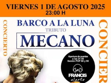AUGUST 1 BARCO A LA LUNA TRIBUTE TO SPANISH POP GIANTS MECANO IN LOS ALCZARES