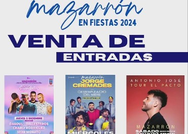 Puntos de venta y horarios, para los conciertos de las fiestas patronales de Mazarrn 2024