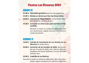 Fiestas patronales de la pedana de los Rincones