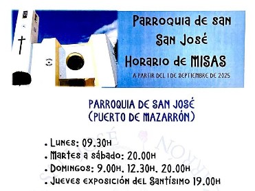  horario de misas parroquia del puerto de Mazarr�n 