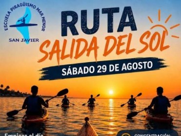 August 29 daybreak kayak trip in the Mar Menor setting out from santiago de la ribera
