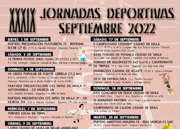 JORNADAS DEPORTIVAS SEPTIEMBRE 2022