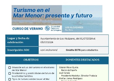 I Curso de Verano 'Turismo y Mar Menor: Presente y Futuro'