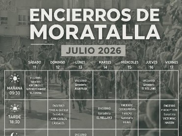 Calendario de Encierros por Vereda, festividad del Stmo. Cristo del Rayo 2026