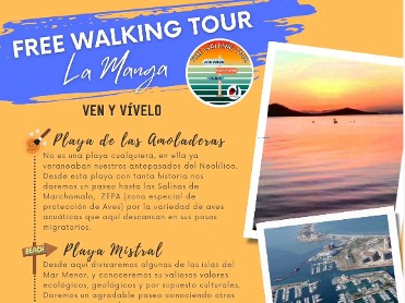 FREE WALKING TOUR LA MANGA TESOROS NATURALES Y CULTURALES - PLAYA MISTRAL + BARCO ISLA GROSA