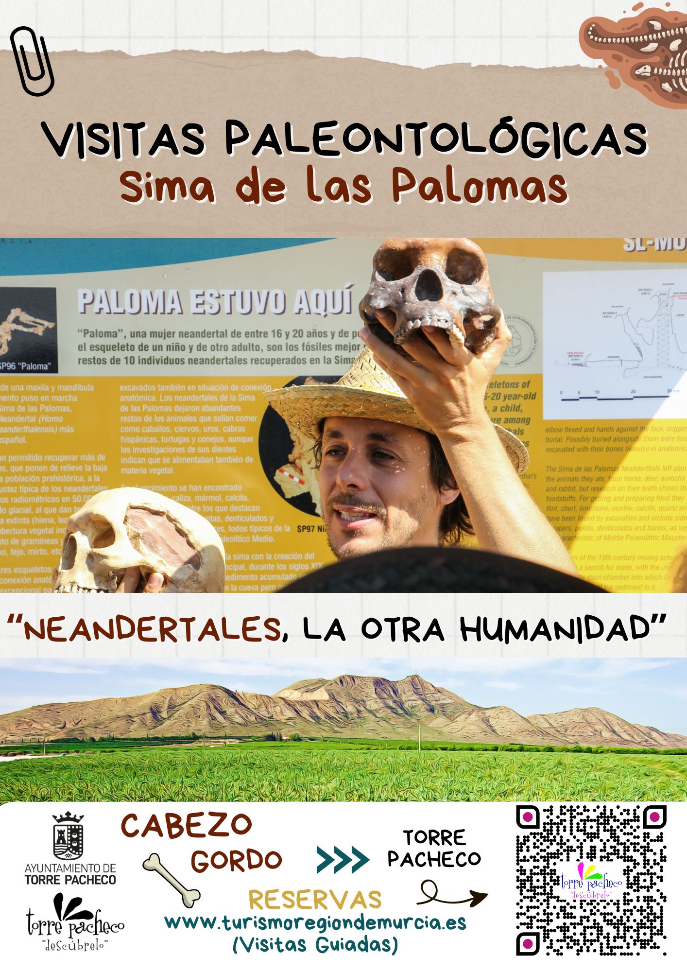 VISITA PALEONTOLGICA A LA SIMA DE LAS PALOMAS. NEANDERTALES, LA OTRA HUMANIDAD (CABEZO GORDO) 6 OCTUBRE 2024