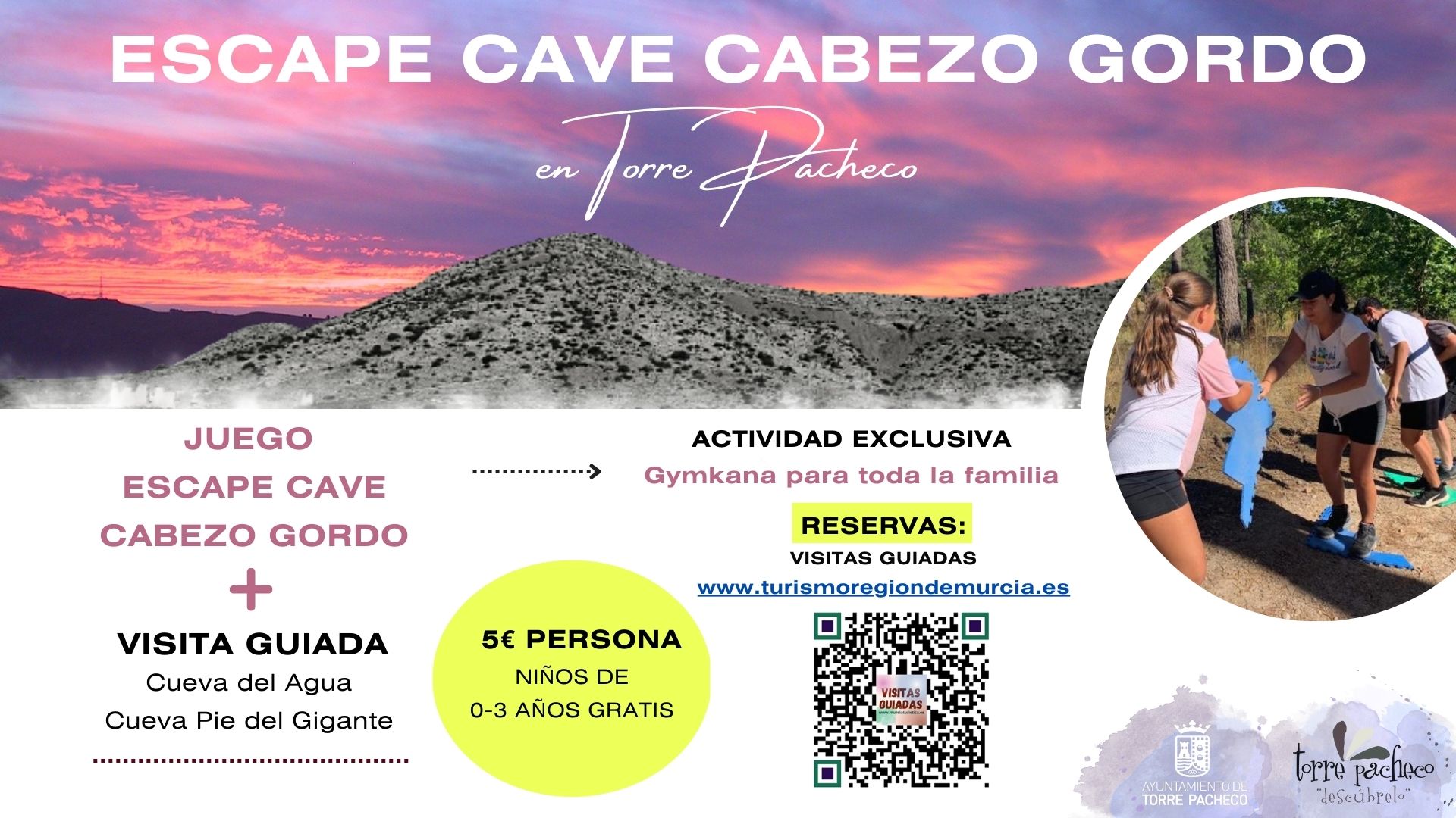 JUEGO ESCAPE CAVE CABEZO GORDO + VISITA GUIADA EL 17 NOVIEMBRE 2024 