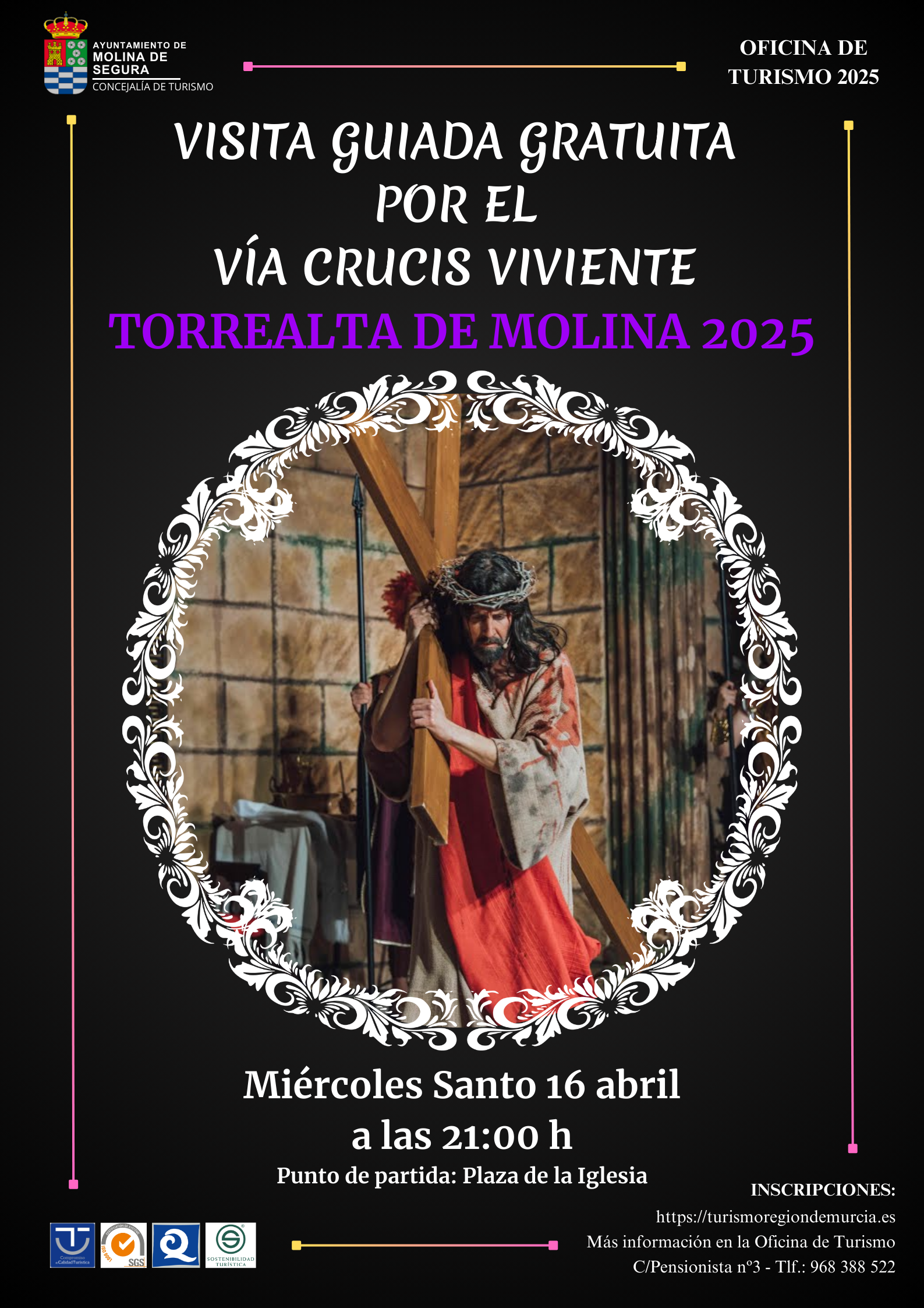 VA CRUCIS VIVIENTE DE TORREALTA DE MOLINA.    21:00 HORAS