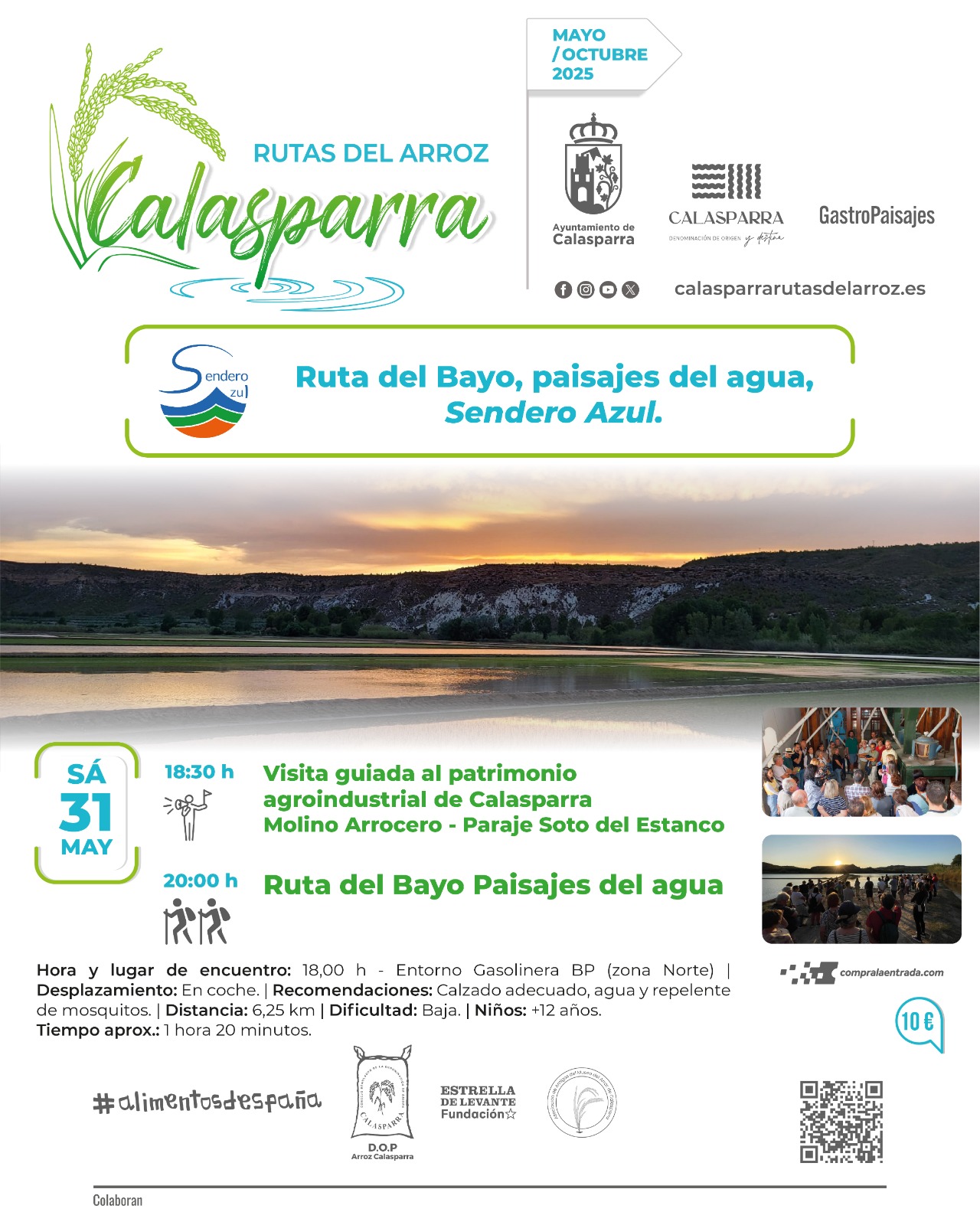 COMIENZAN LAS RUTAS DEL ARROZ. PAISAJES DEL AGUA. PARAJE EL BAYO. SENDERO AZUL