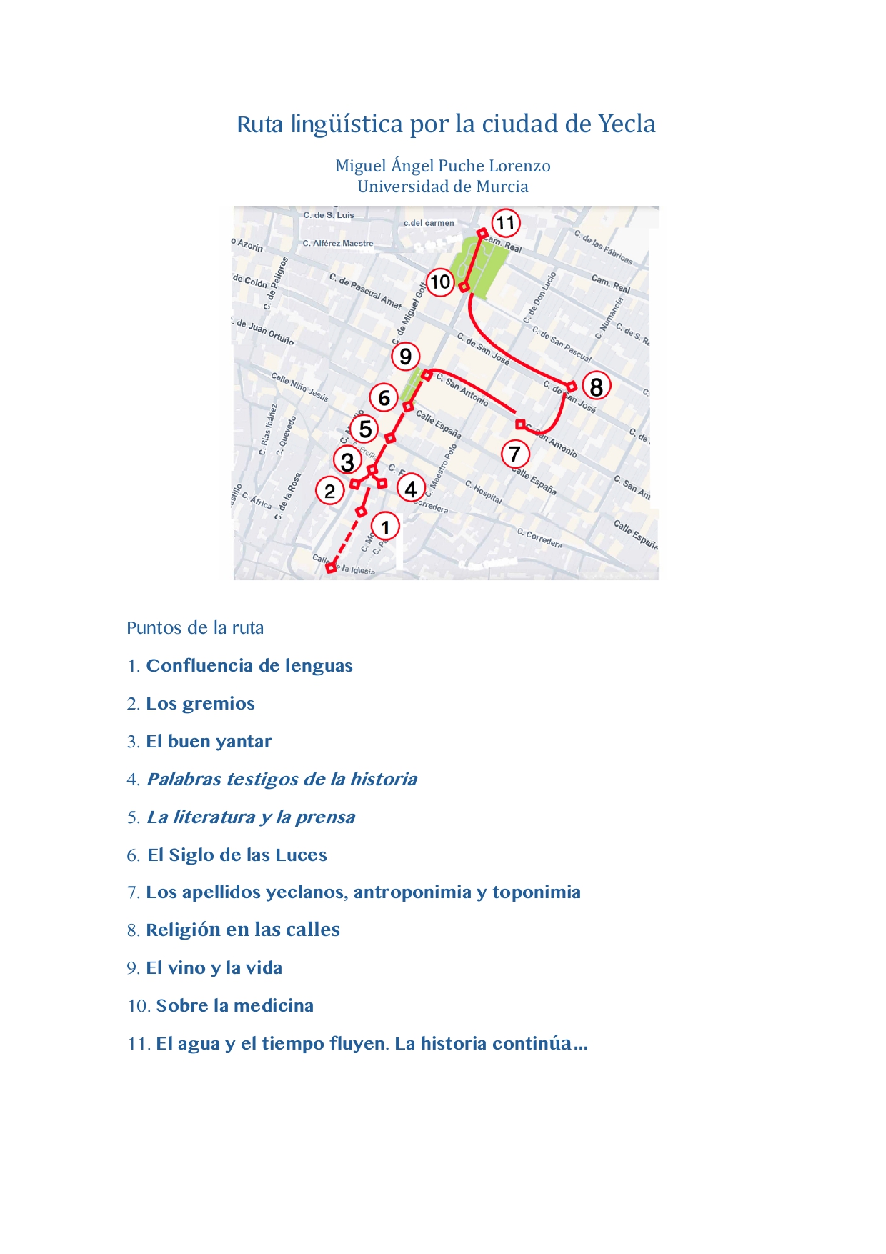 RUTA LINGSTICA DE YECLA